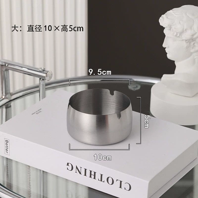 Car ashtray home, hotel, KTV, billiard room - silver-10cm-thickened-version-free-customization-for-2-ashtrays