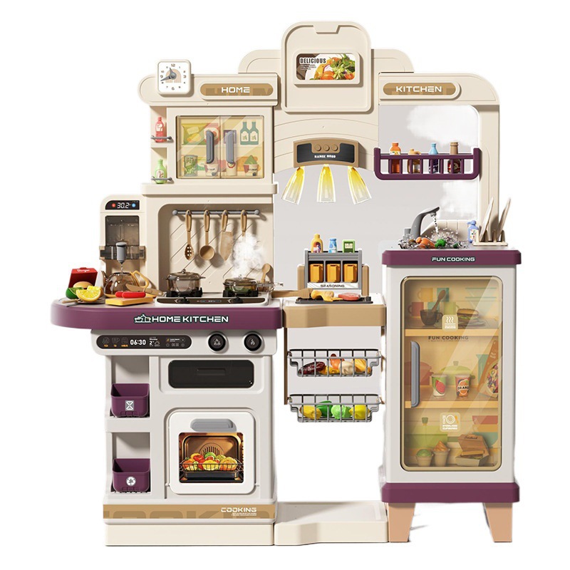 Simulación de niños transfronterizos 110CM pulverización de agua mesa de cocina barbacoa cocinadora mesa de cubierta para jugar en casa