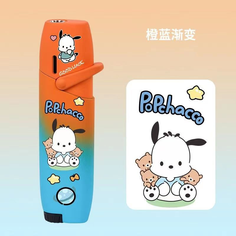 Orange and blue Pacha dog