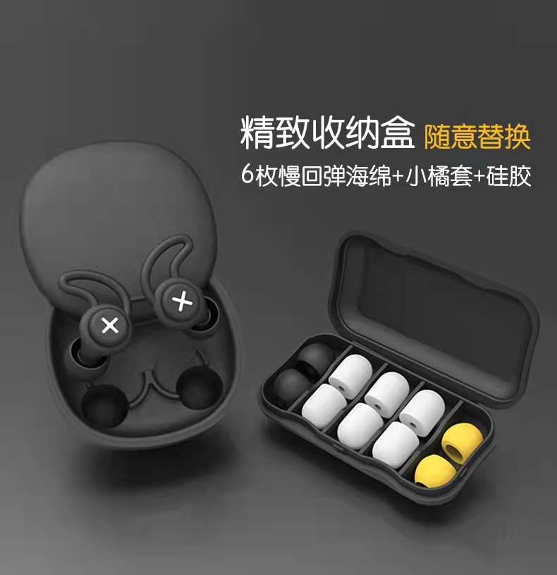 21st Generation Orange Small Earplugs for Sleep Noise Reduction, Swimming Waterproof, Cool Shark Fin Soundproof Earplugs with LOGO Printing