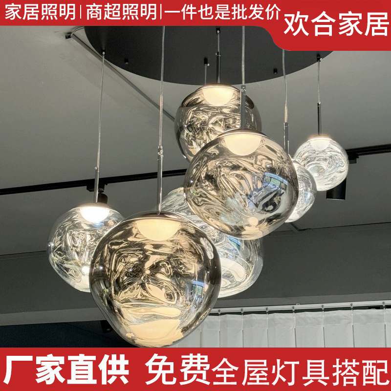 设计师熔岩吊灯大别墅loft复式挑空楼梯间长吊灯客厅吧台简约餐厅|undefined