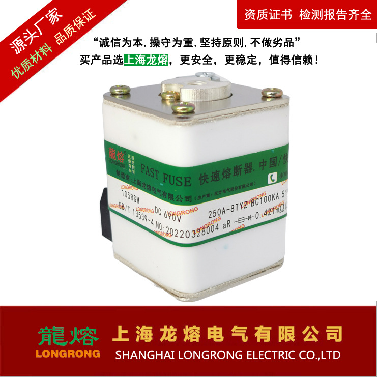 105RSM 690V 250A-8 快速熔断器，银片熔芯， 认准"龍熔"品牌低压