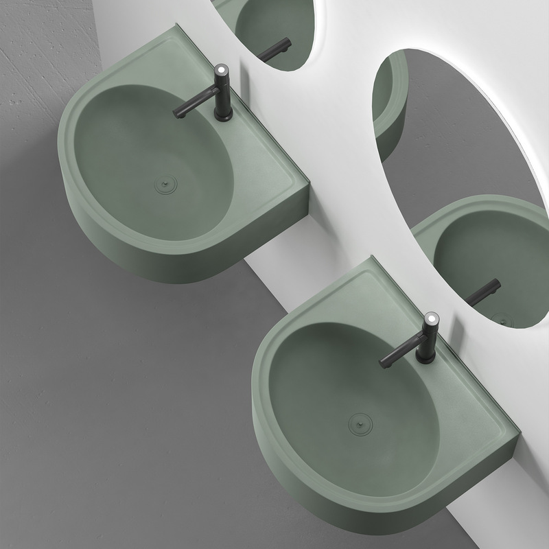 Wall-Mounted Washbasin for Small Apartments, Integrated Bathroom Wall-Mounted Washbasin, Deepened Stainless Steel Washbasin for Balcony