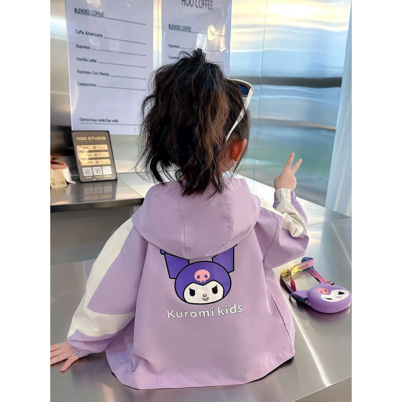 Верхняя одежда для девочек, новые весенне-осенние модели, модные и универсальные топы, одежда для малышей и детей, куртки на молнии, милые мультяшные модели.