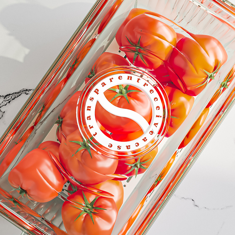 Seleccione estrictamente la caja de almacenamiento del refrigerador, la caja de preservación de la cocina, el grado de almacenamiento de alimentos para el congelador con cubierta, huevos, alimentos, verduras, artefactos mágicos de almacenamiento