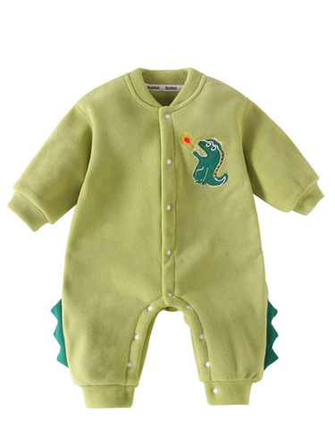 DUUDUU Spring and Autumn Season Plush Fleece Newborn Bodysuit for Boys and Girls, Warm Hosiery Climbing Suit for Infants