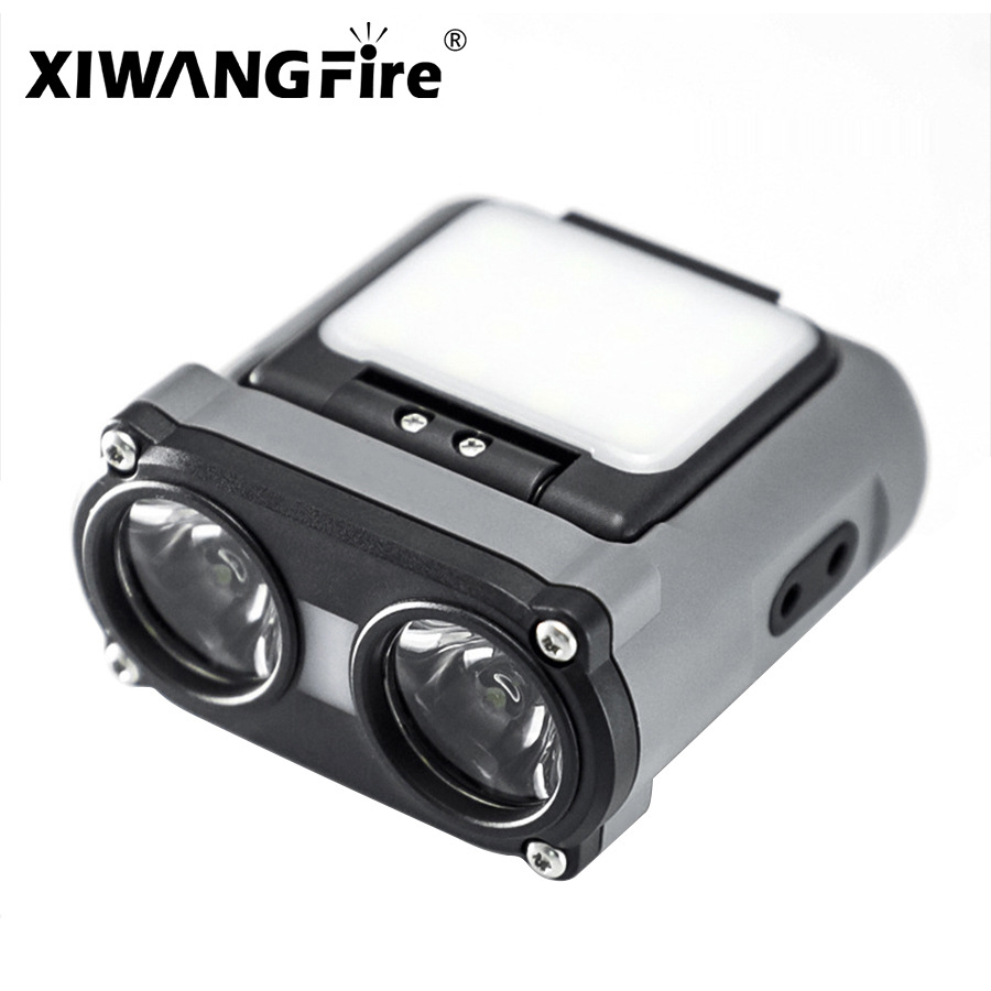 Transfronterizos venta caliente faro agitando inducción TYPE-C carga larga duración luz de pesca nocturna sombrero lámpara de clip lámpara de bicicleta