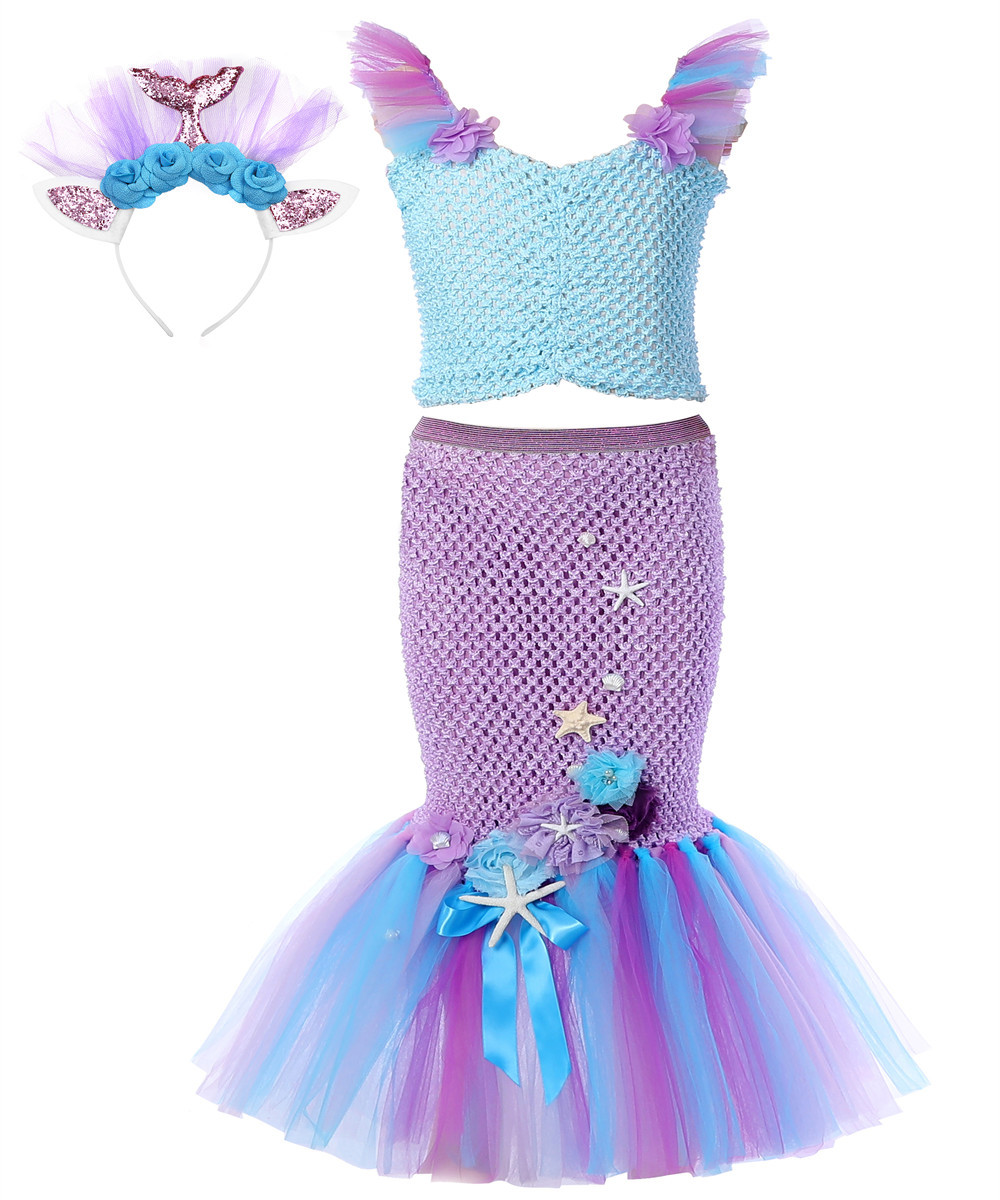 Сиреневый аксессуар для волос, рыбий хвост