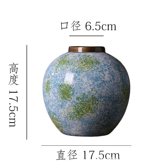 Nuevas vasijas de barro chinas retro Wabi-Jifeng Decoraciones de alto valor Entrada Armario de TV Arreglo floral Flor de cerámica hidropónica