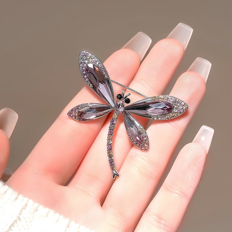 Spilla a libellula in cristallo di lusso per donna accessorio_voghion.com