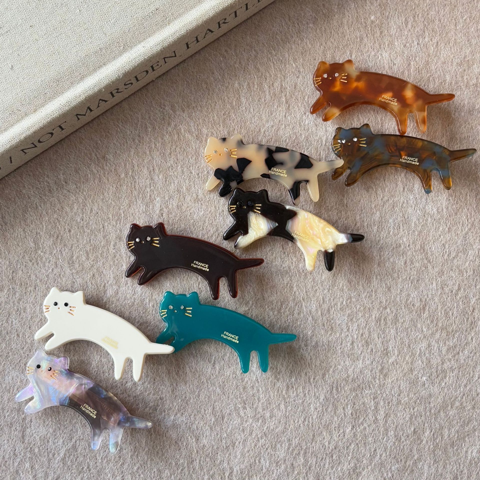 新款醋酸动物发夹女超萌猫咪发卡超仙可爱少女甜美边夹刘海夹发饰