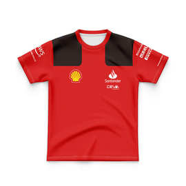 2023法拉利红色卫衣主客场儿童橄榄球T恤球衣数码印花速干短袖橄