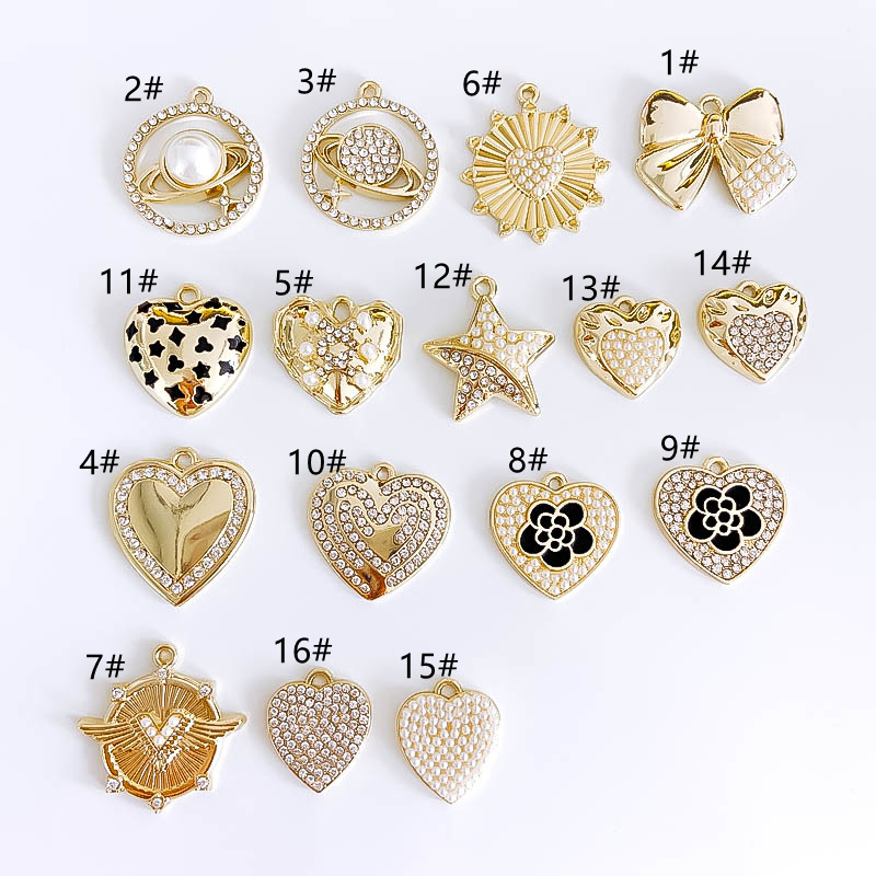 DIY Jewelry Accessories Classification 10 PCS/Package 19*23mm 22*20MM 23 * 20mm Metal Star Heart Shape Bow Knot Pendant