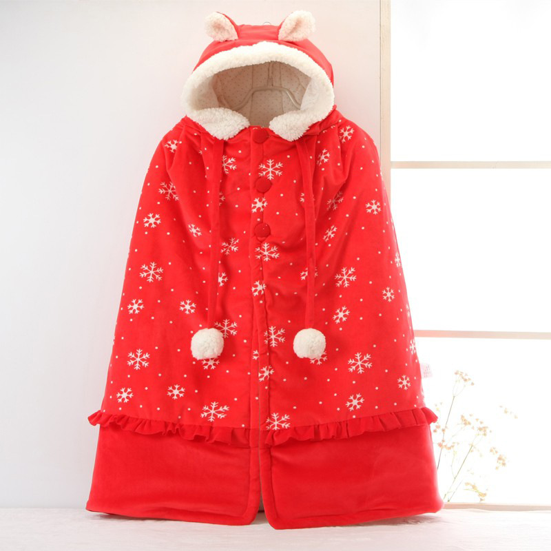 嬰兒披風冬季外出鬥篷新生兒包被連帽加厚防風披肩寶寶冬裝出行服