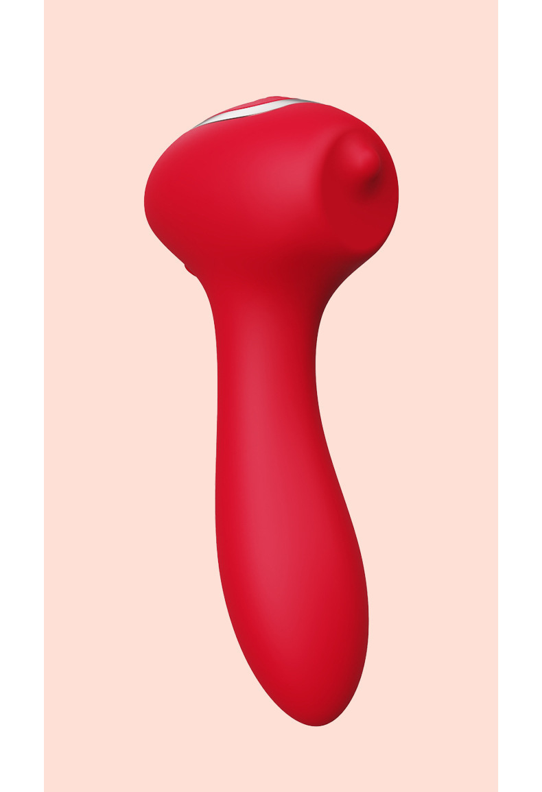 Rechargeable 10-Frequency Rose Vibrator with Bead Rotation, 3-in-1 Anal Plug & Prostate Massager, Red Silicone — detail image 18