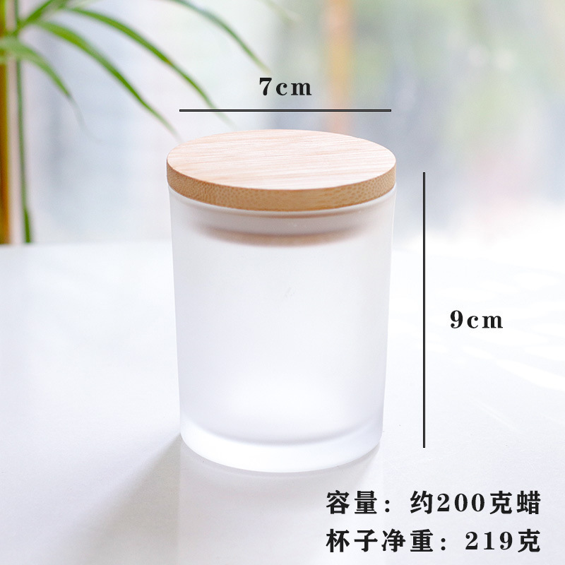 Fábrica directa de venta de 200ml copa de vela de vidrio con cubierta de barro de banana de color lata de borde recto de 300ml candelabros