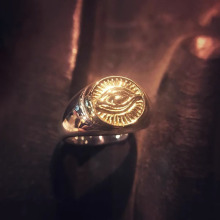 小众设计荷鲁斯上帝之眼祈祷之手霸气开口戒指全视之眼情侣戒指