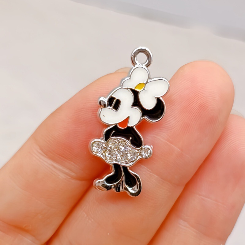 金色史迪仔挂件配饰俏皮大耳朵吊坠卡通水晶合金配件DIY手链服饰|undefined