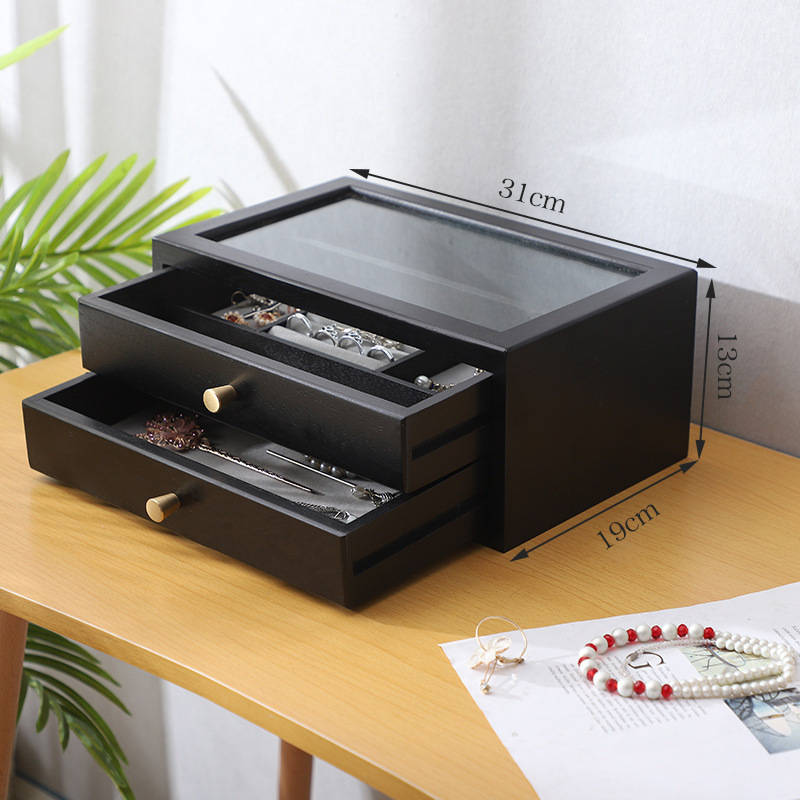 スポット木製レトロ多層ジュエリーボックスネックレスブレスレット大容量収納ボックス中国風のジュエリー収納ボックス|undefined