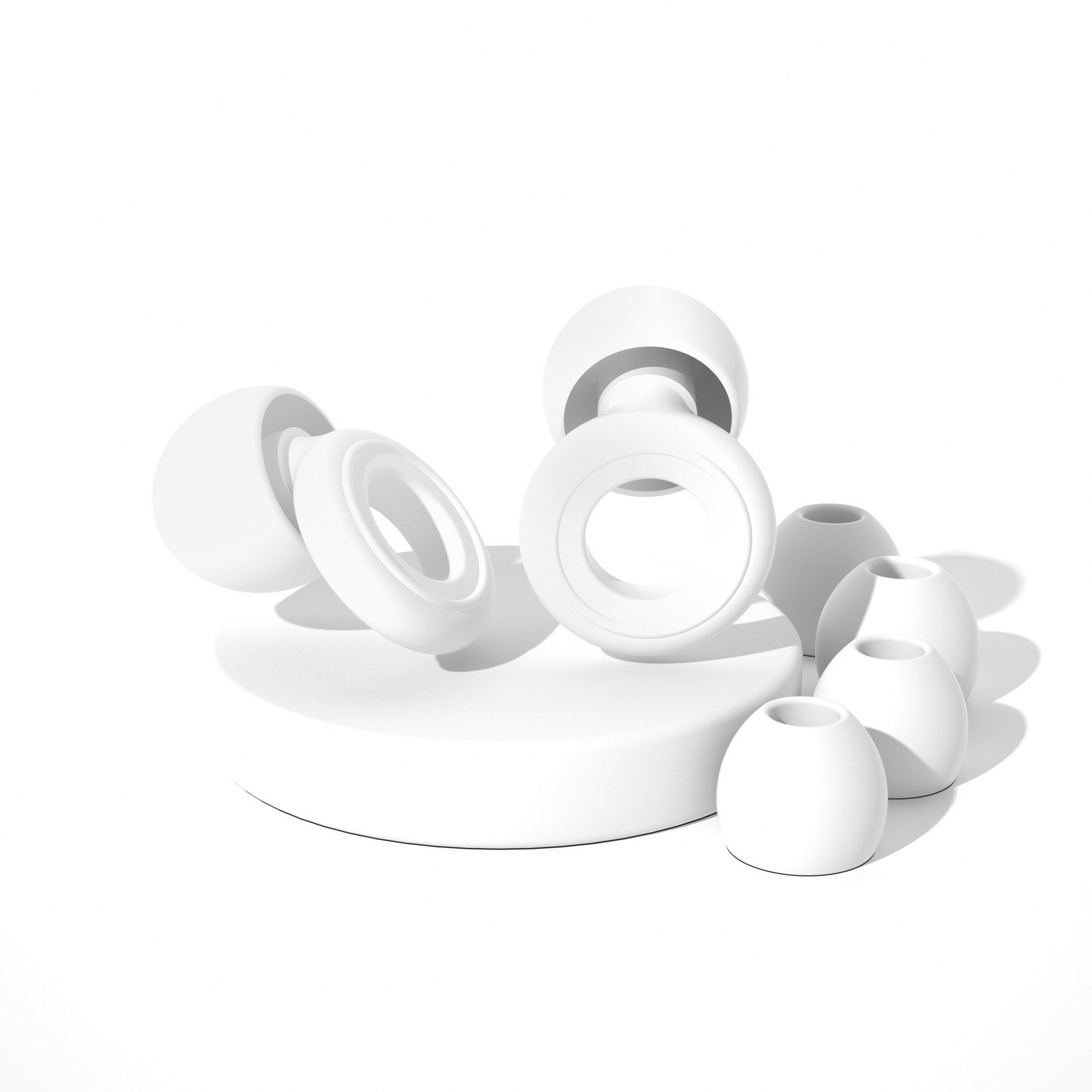 새로 업그레이드된 소음 감소 귀마개 흰색 [귀마개 1쌍 + 이어캡 4개 opp 가방]