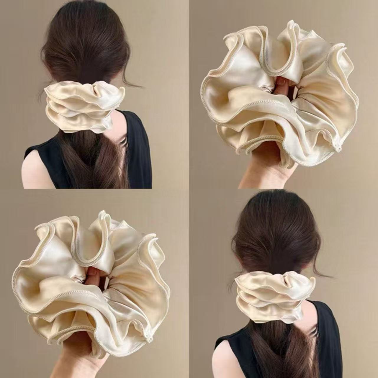 5591 연인 루스 스타일 꽃봉오리 머리끈 - 샴페인 골드