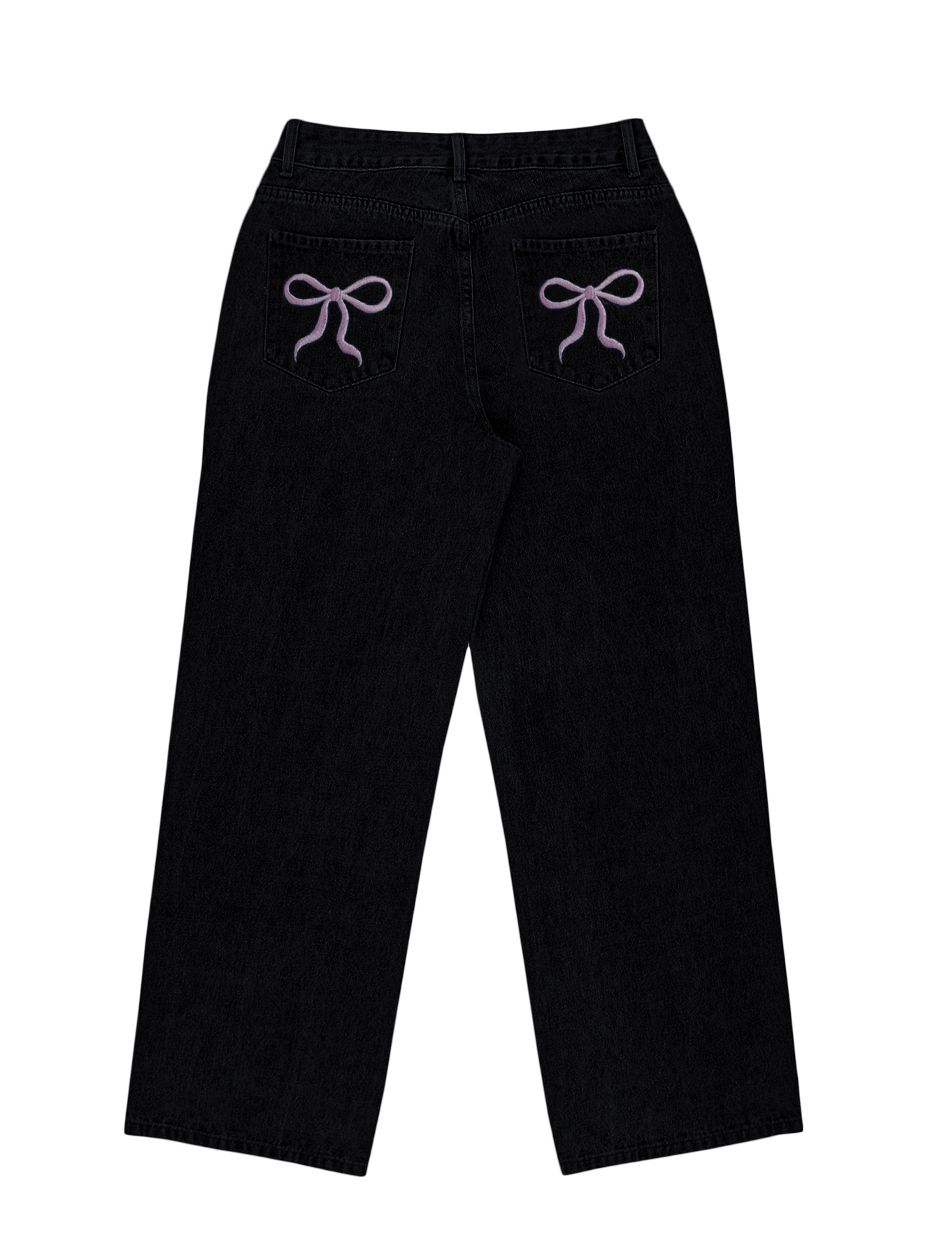 ​​Women's High Waist Loose Fit Jeans With Bow Embroidery - Trendy Casual Denim Pants For Everyday Comfort​​_ecoleips.com