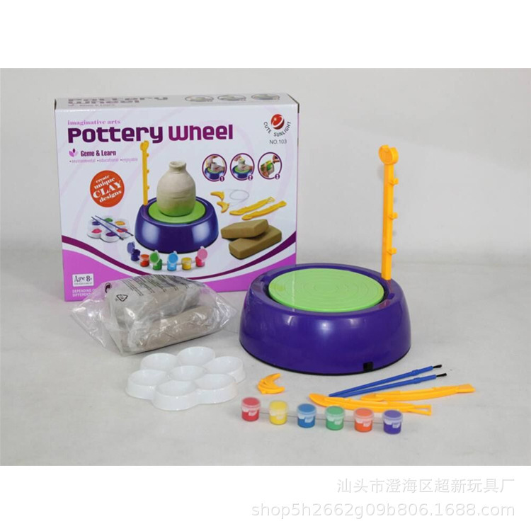 Children's Electric Ceramic Machine Cross-border Foreign Trade DIY Toys Ceramic Workshop Handmade Ceramic Ornaments Ceramic