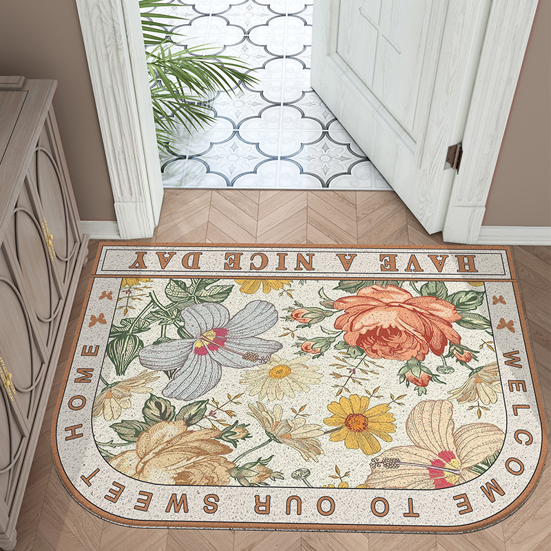 American style Semicircle register and obtain a residence permit The door Mat Indoor and outdoor Entrance Entrance door mat household Pastoral wind Wire loop carpet