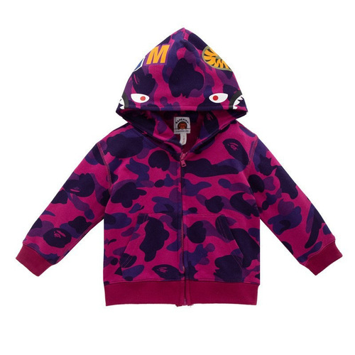 fashion brand shark-head hoodie for men and children's 3D printed hoodie coat camouflage zipper