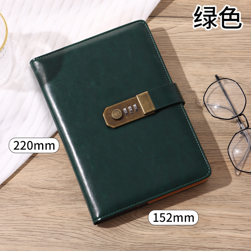 Cuaderno al por mayor A5 retro contraseña libro con cerradura Diario Negocio creativo trabajo manual mano impreso logo