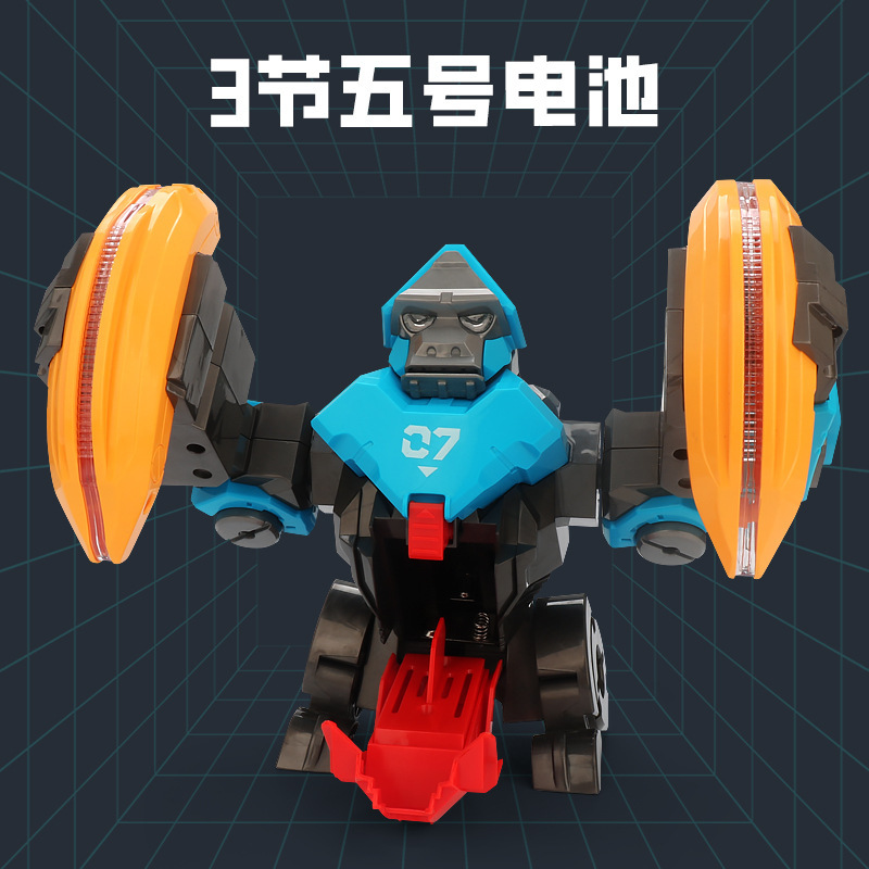 Douyin mismo estilo eléctrico de dibujos animados pequeño orangután truco de 360 °, luz de caída, música, juguetes para niños, puesto al por mayor