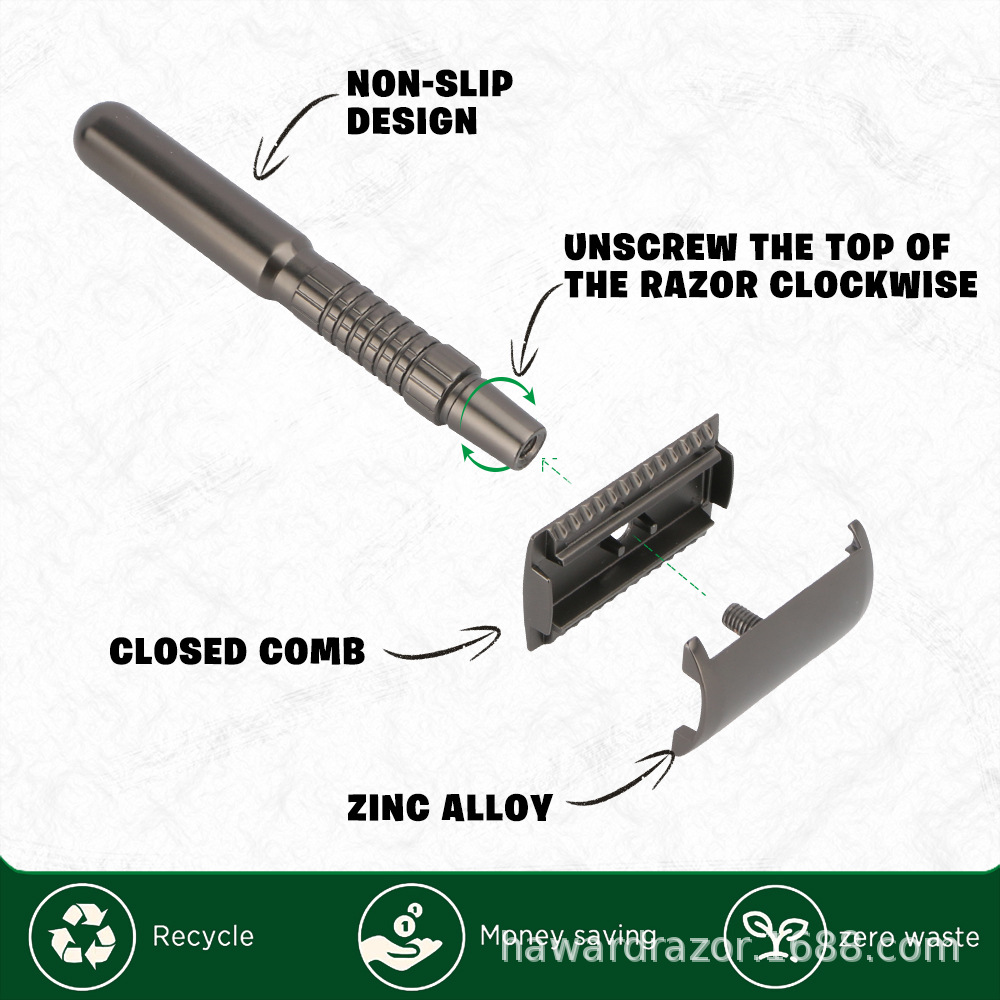 亚马逊热款  手动老式刮胡刀 男士剃须刀 老式金属剃刀 跨境热款