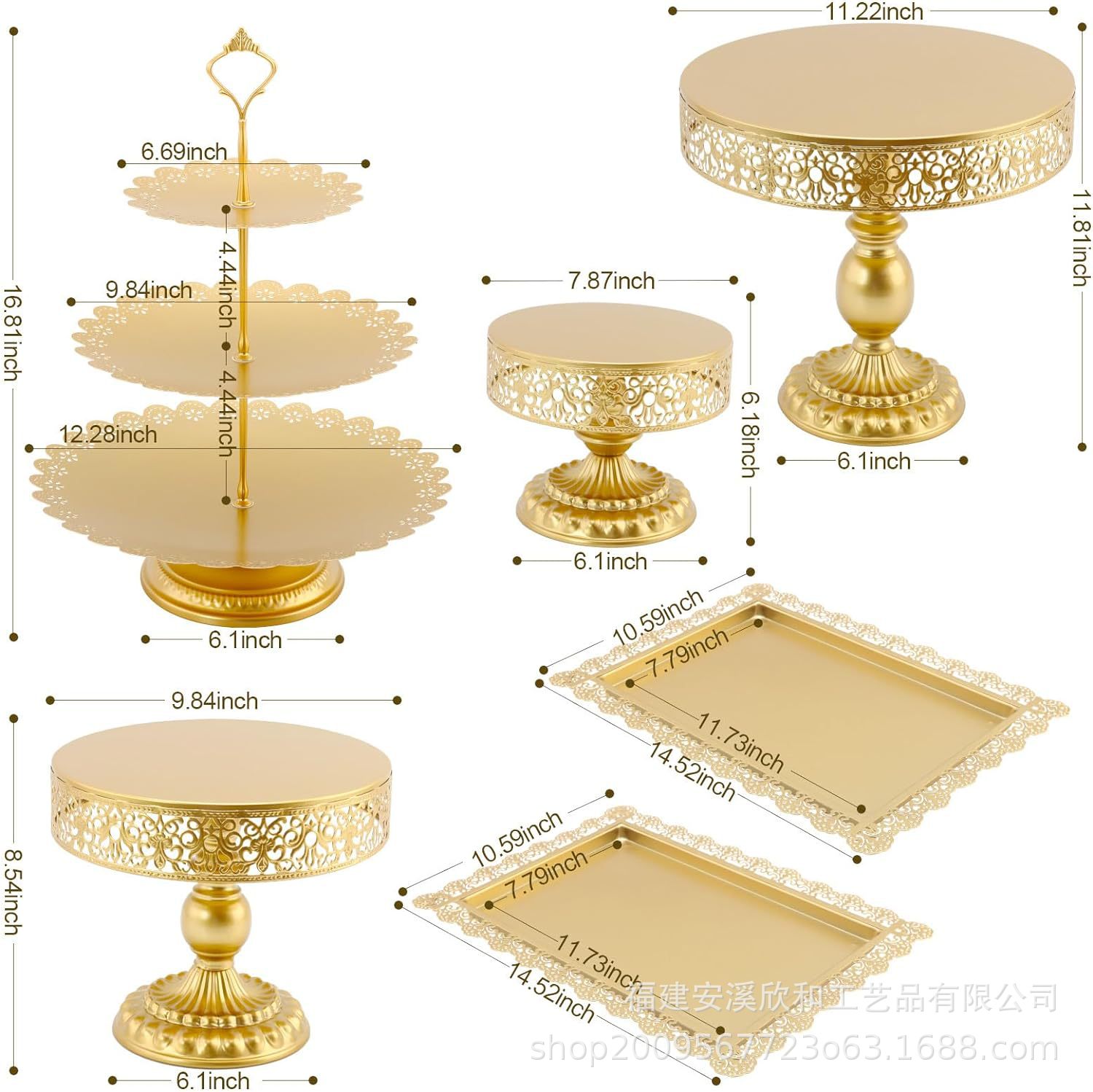Amazon Hot Sale Cake Stand Cake Showcase, Set de decoración de mesa de postres para pastel de cumpleaños de boda