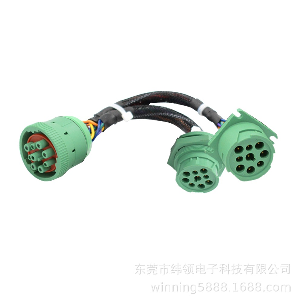 2型分体式Y9针绿色电缆，具有良好的连接性和需求性