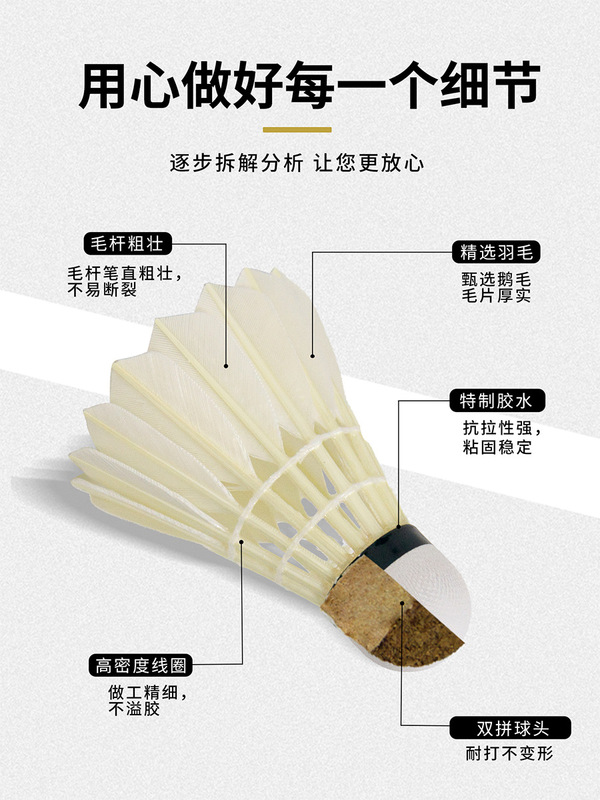 77速鹅毛B级羽毛球现货批发稳定耐打羽毛球专业比赛OEM用球12只装|undefined