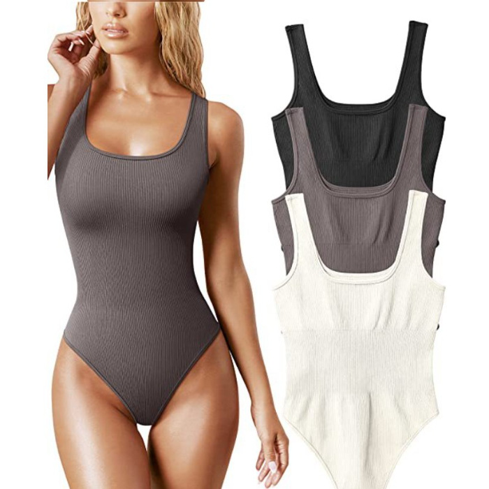 Europa y América transfronteriza comercio exterior amazon verano AliExpress mujeres U-cuello sin mangas chaleco apretado mono