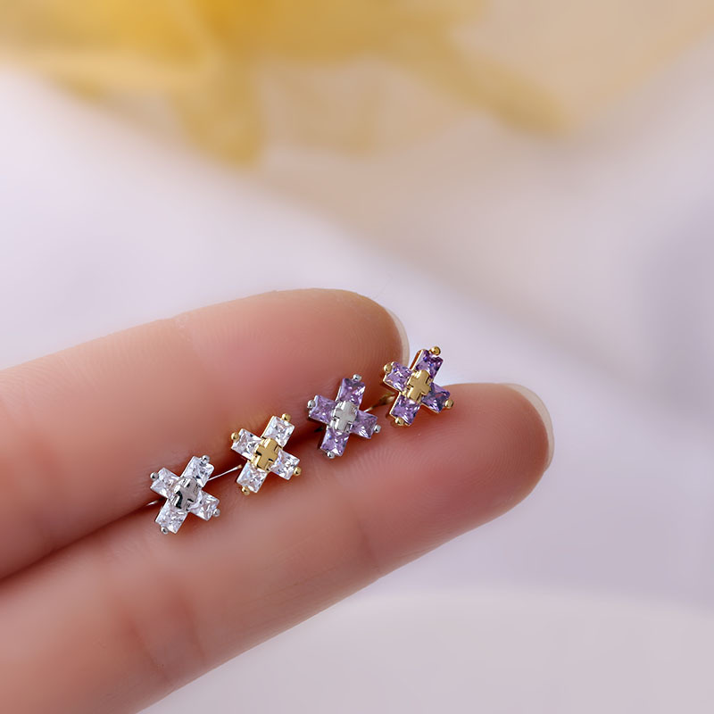 Women'S Gender Ear Cartilage Rings & Studs Geometric 316L Stainless Steel Copper Plating