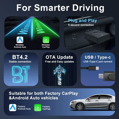 Wired-To-Wireless Box Android | Simsiz CarPlay və Android Auto