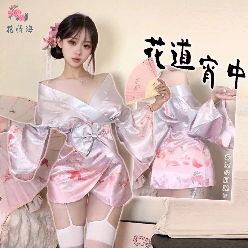 花情海 Sexy нижнее белье сексуальное глубокое V ретро наряд лиса мечта 2D японское кимоно A515