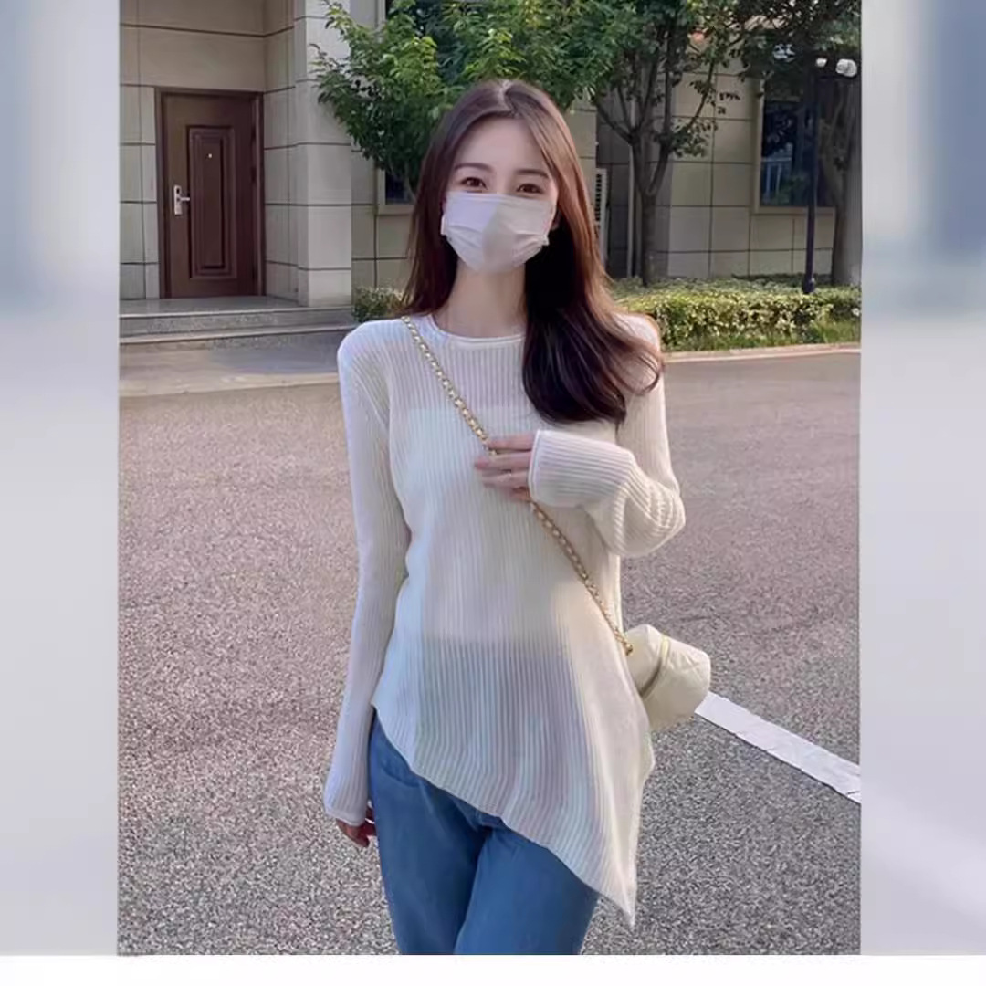 This year's popular trend is beautiful thin sweaters, gentle soft sticky knitted base shirts, long sleeved tops for_voghion.com