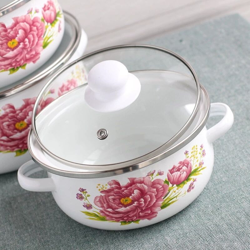 espesamiento de tres piezas de conjunto de cocina de dos orejas de cocina de cocción de cocina