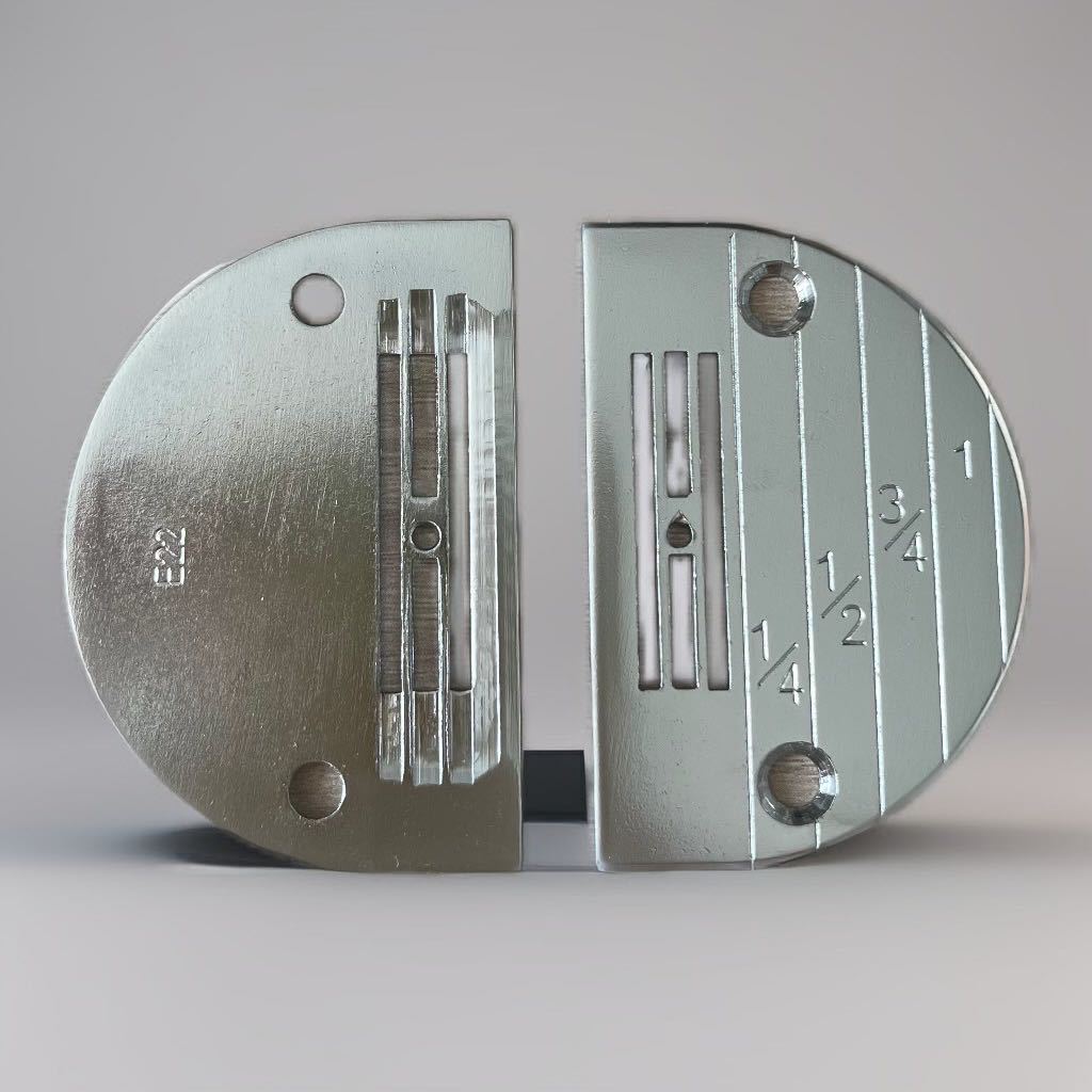 平车针板 工业缝纫机E型针板 E22全钢加硬带刻线厚薄料针板孔