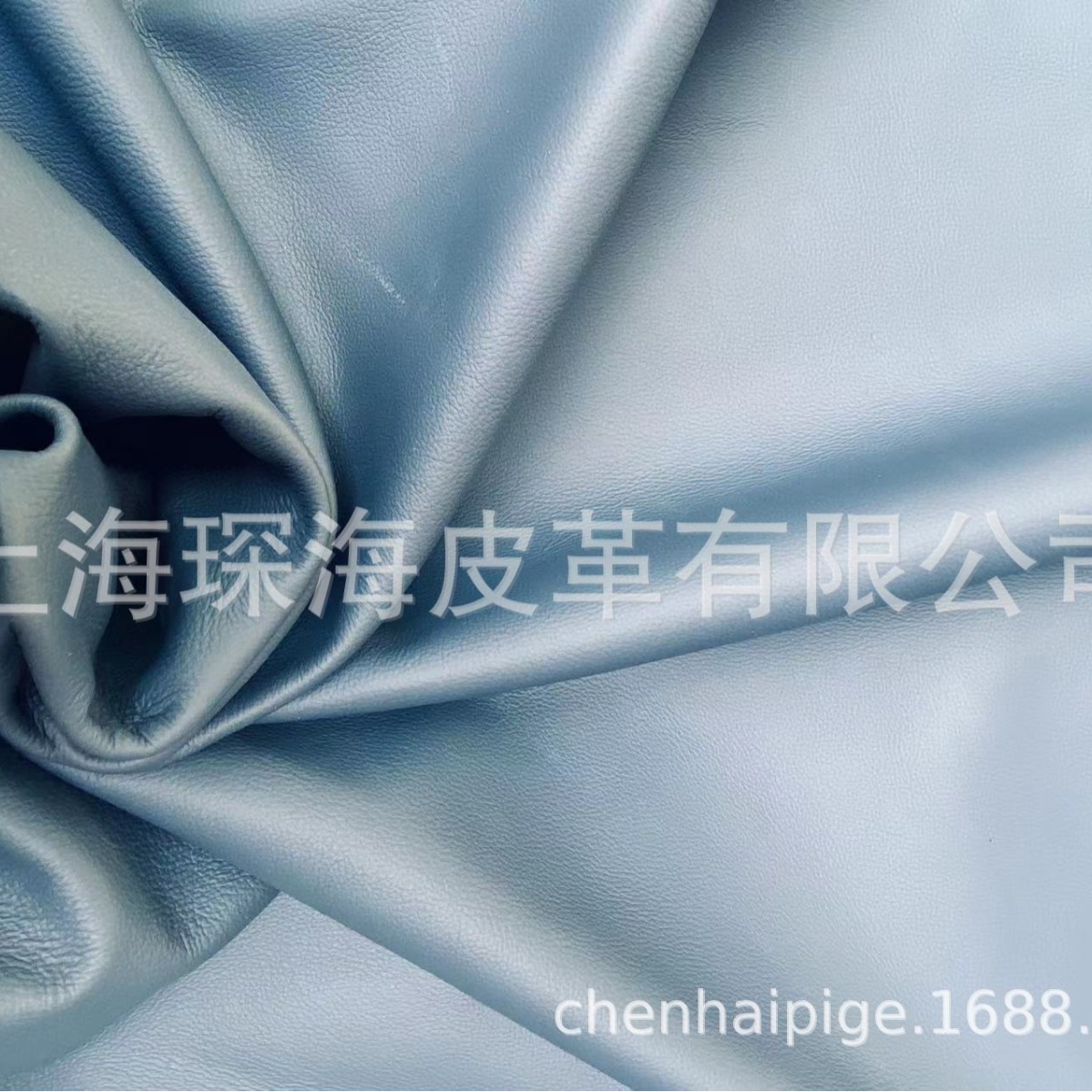 头层牛皮 皮革皮料 牛皮面料 整张牛皮 沙发皮  灰蓝色 浅蓝色