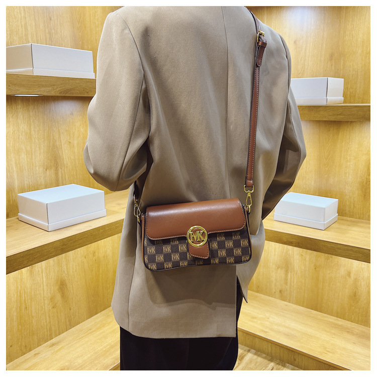 Borsa a tracolla Nicchia di personalità Nuova borsa a tracolla abbinata a colori con stampa retrò di alta qualità Borsa da donna per pendolarismo quotidiano_voghion.com