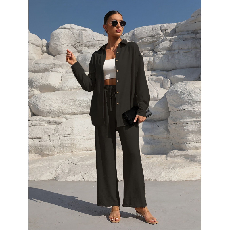 European American Cross-border Fashion Spring And Autumn Style Elegant Plus-size Women's Long-sleeve Cardigan Two-piece_voghion.com