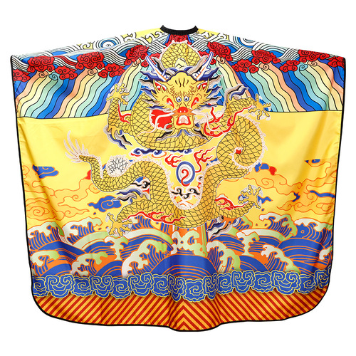 New dragon robe scarf, non-stick hair, national fashion hair salon haircut, adult haircut, phoenix robe scarf, Chinese style printed scarf