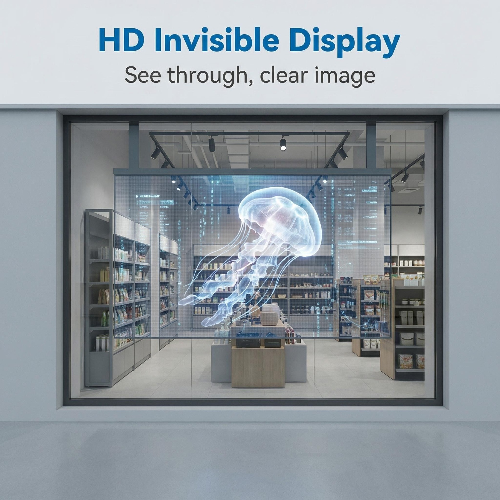 High-definition LED crystal film display screen, transparent crystal film screen, holographic LED display screen, indoor and outdoor screen, holographic invisible screen