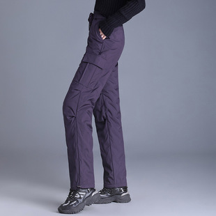 Straight-Leg down Pants for Women 2024 Winter Women's New Wide-Leg Outer Wear Thickeneded Warm Loose 90 Duck down Wholesale
