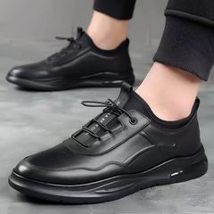2023 Spring New Comfortable Breathable Casual Business Driving Versatile Fashion Trendy Black Leather Surface Shoes