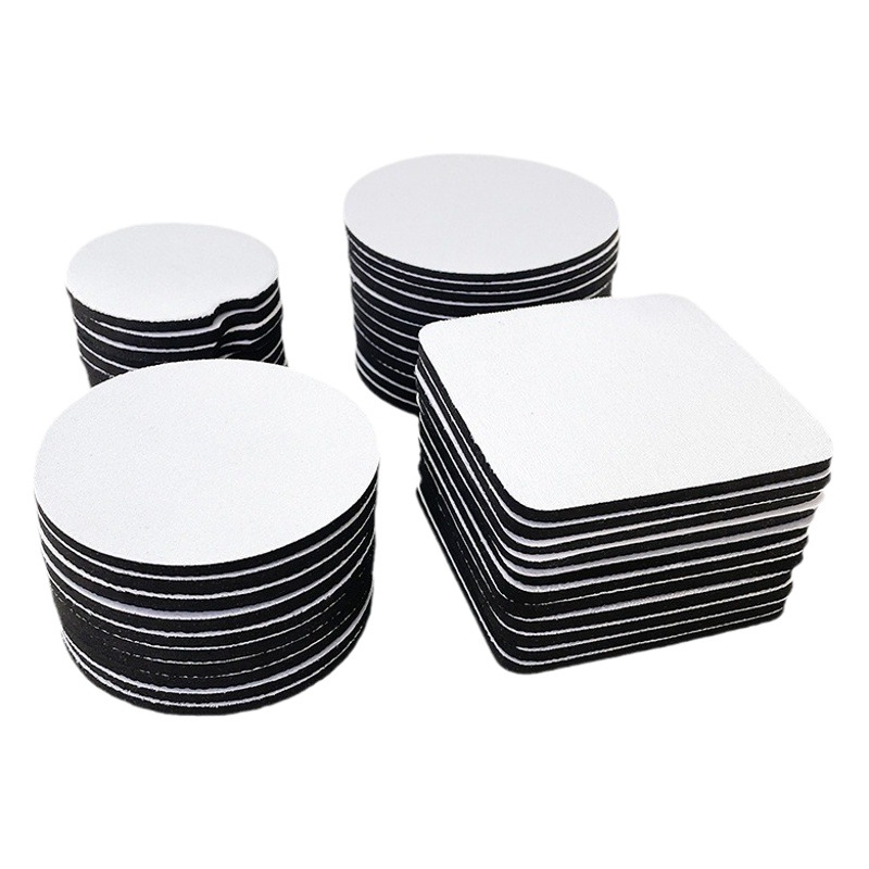 Sublimation car blank coaster plain blank heat transfer square rubber insulation pad diving material placemat water coaster